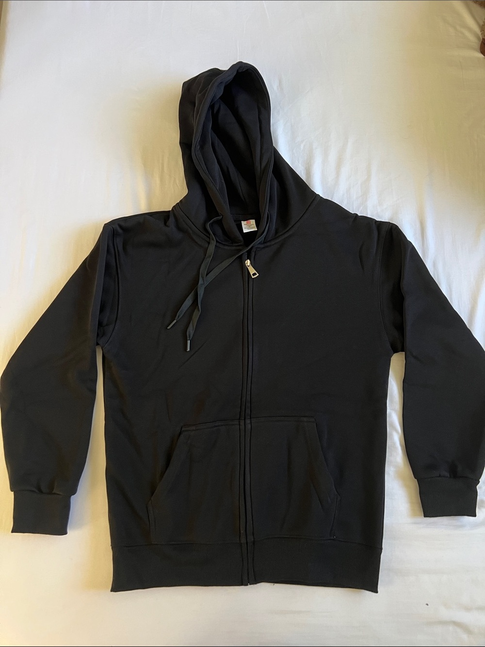 Men's Black Full-Zip Hooded Sweatshirt